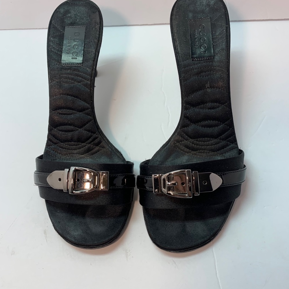 Preworn GUCCI BLACK Heel SLIDE